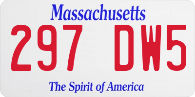 MA license plate 297DW5