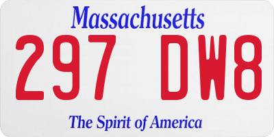 MA license plate 297DW8