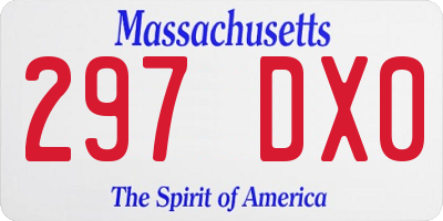 MA license plate 297DX0