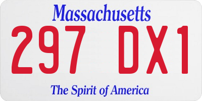 MA license plate 297DX1