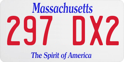 MA license plate 297DX2