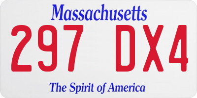 MA license plate 297DX4