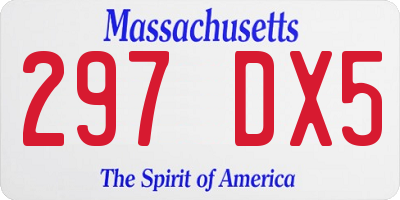 MA license plate 297DX5