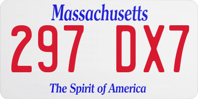 MA license plate 297DX7