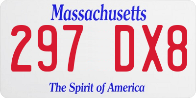 MA license plate 297DX8