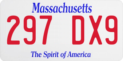 MA license plate 297DX9