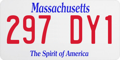 MA license plate 297DY1