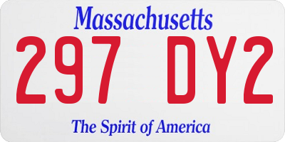 MA license plate 297DY2