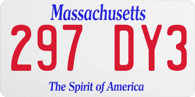 MA license plate 297DY3