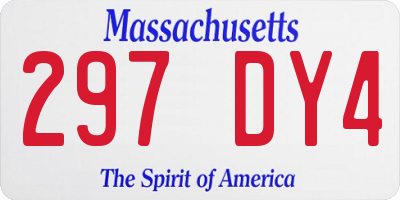 MA license plate 297DY4
