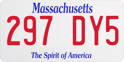 MA license plate 297DY5