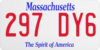 MA license plate 297DY6