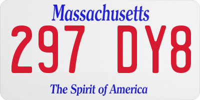 MA license plate 297DY8