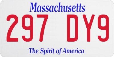 MA license plate 297DY9