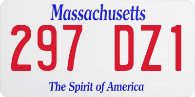 MA license plate 297DZ1