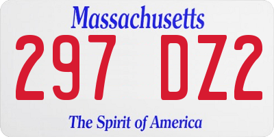 MA license plate 297DZ2
