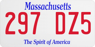 MA license plate 297DZ5