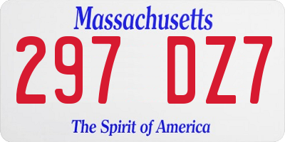 MA license plate 297DZ7