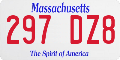 MA license plate 297DZ8