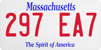 MA license plate 297EA7