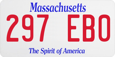 MA license plate 297EB0