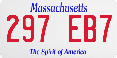 MA license plate 297EB7