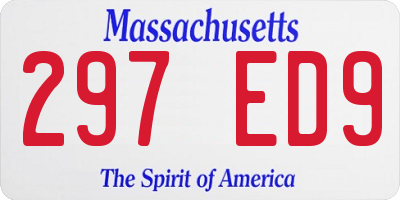 MA license plate 297ED9