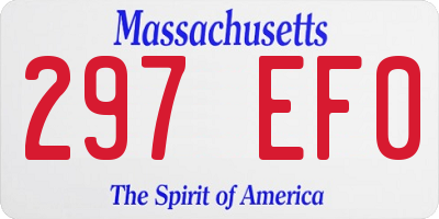 MA license plate 297EF0