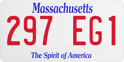 MA license plate 297EG1