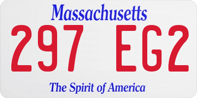 MA license plate 297EG2