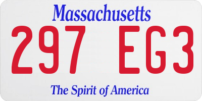 MA license plate 297EG3