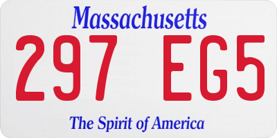 MA license plate 297EG5