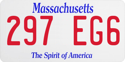 MA license plate 297EG6
