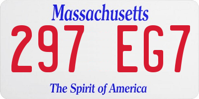 MA license plate 297EG7