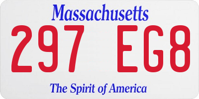 MA license plate 297EG8