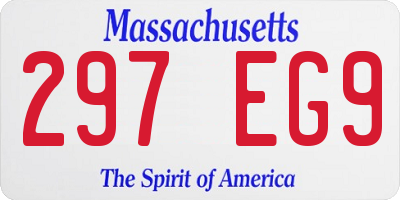 MA license plate 297EG9