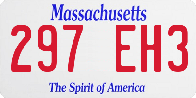 MA license plate 297EH3
