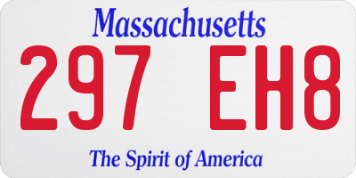 MA license plate 297EH8
