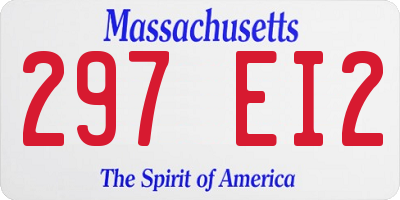 MA license plate 297EI2