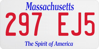 MA license plate 297EJ5