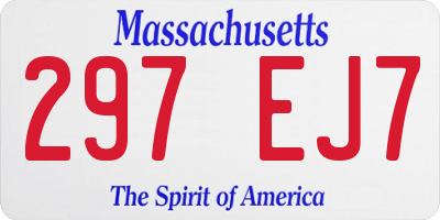 MA license plate 297EJ7