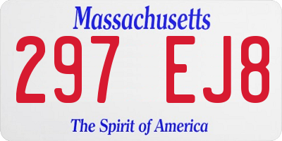 MA license plate 297EJ8