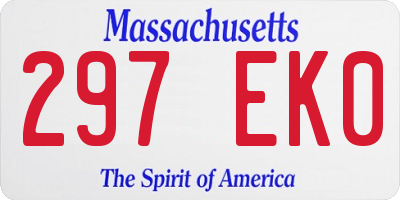 MA license plate 297EK0