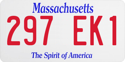 MA license plate 297EK1