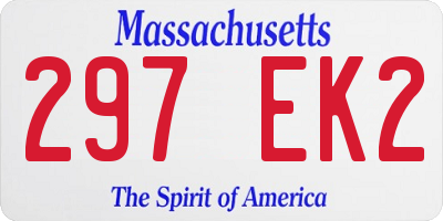 MA license plate 297EK2