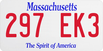 MA license plate 297EK3