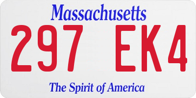 MA license plate 297EK4