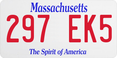 MA license plate 297EK5