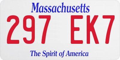 MA license plate 297EK7