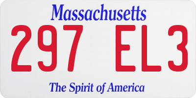 MA license plate 297EL3